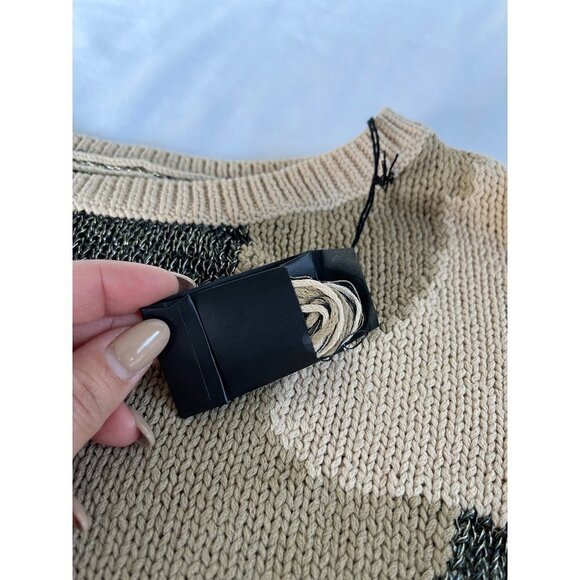 Zadig & Voltaire SZ S Master Camo Knit Mesh Sweater Asymmetrical NWOT - Picture 11 of 16